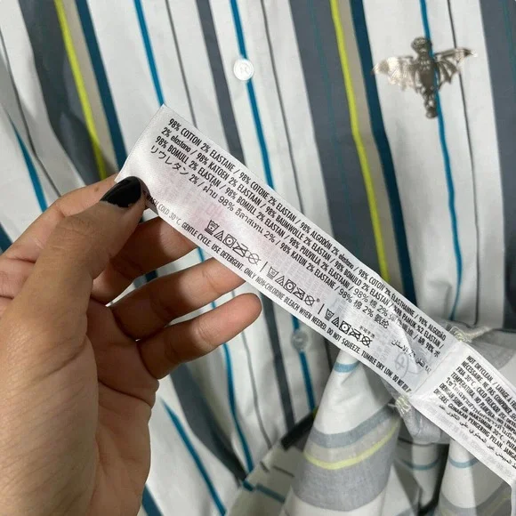 Disney Haunted Mansion Mens Medium Multicolor Striped Madame Leota Button Shirt - Picture 6 of 10